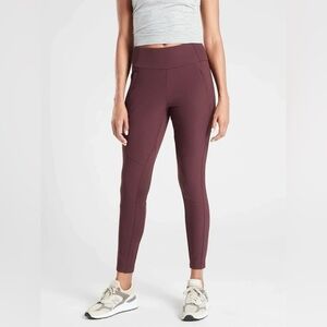 ATHLETA women's Headlands Hybrid TrekTight legging Burgundy plum size 12